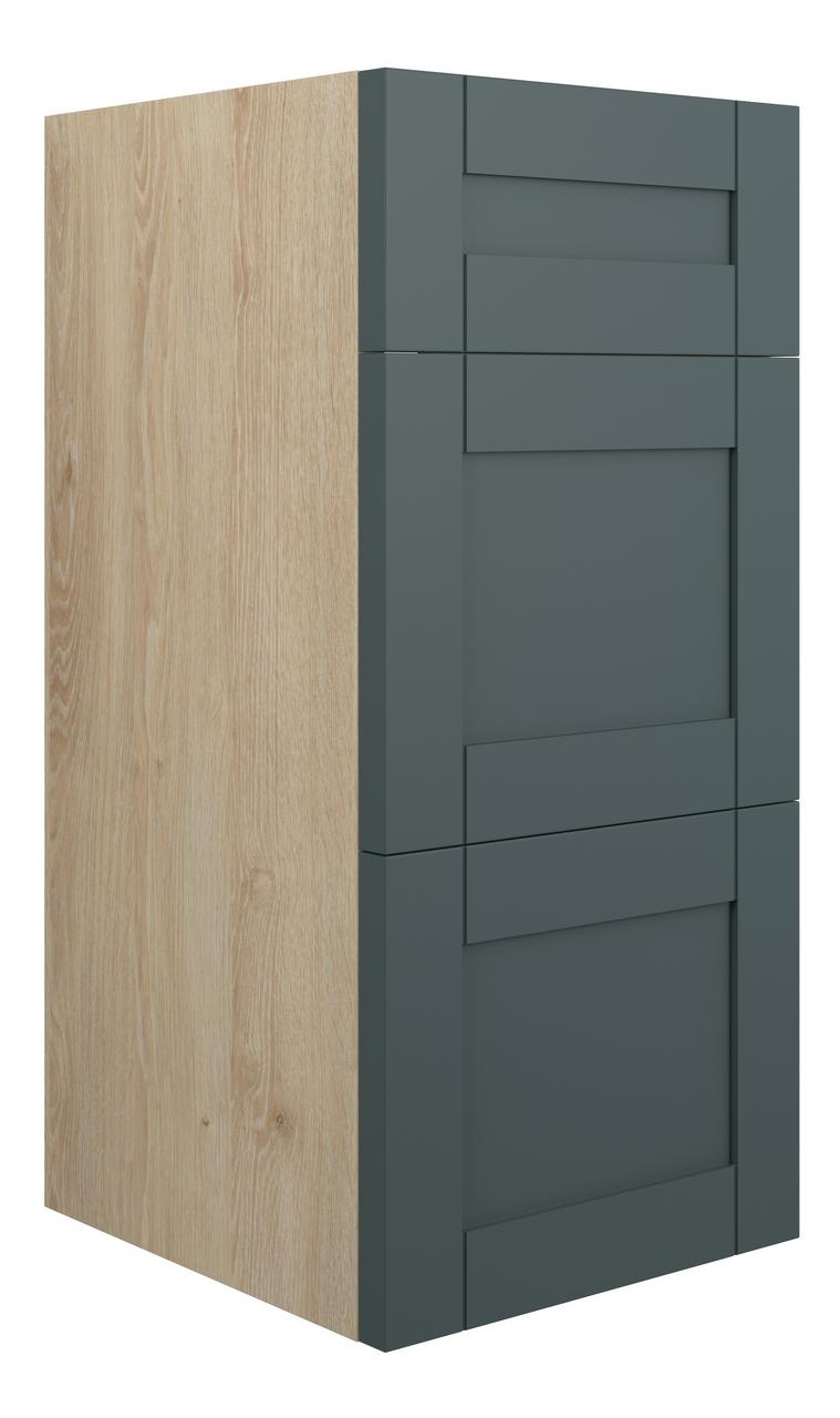Auvellis Forma 300mm Standard 3 Drawer Unit – Matt Green Camo | Cabinet Colour: Oak