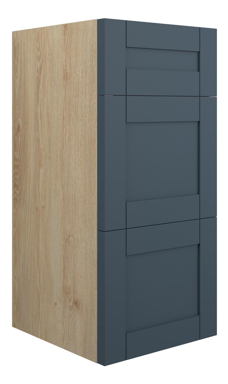 Auvellis Forma 300mm Standard 3 Drawer Unit – Matt Arley Blue | Cabinet Colour: Oak
