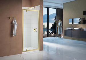 Merlyn Vivid Boost Pivot Door - Brushed Brass – 900mm