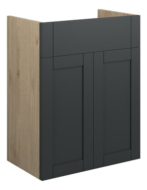 Auvellis Forma 500mm Standard Basin Unit – Matt Graphite Grey | Cabinet Colour: Oak