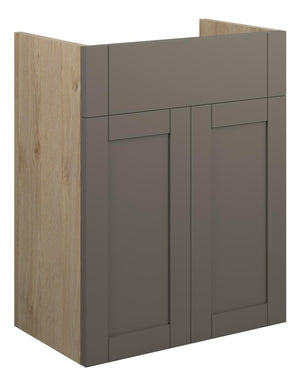 Auvellis Forma 500mm Standard Basin Unit – Matt Stone | Cabinet Colour: Oak