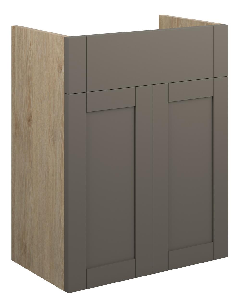 Auvellis Forma 500mm Standard Basin Unit – Matt Stone | Cabinet Colour: Oak