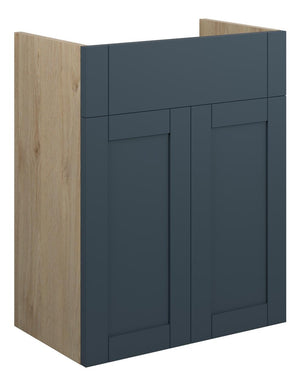 Auvellis Forma 500mm Standard Basin Unit – Matt Arley Blue | Cabinet Colour: Oak