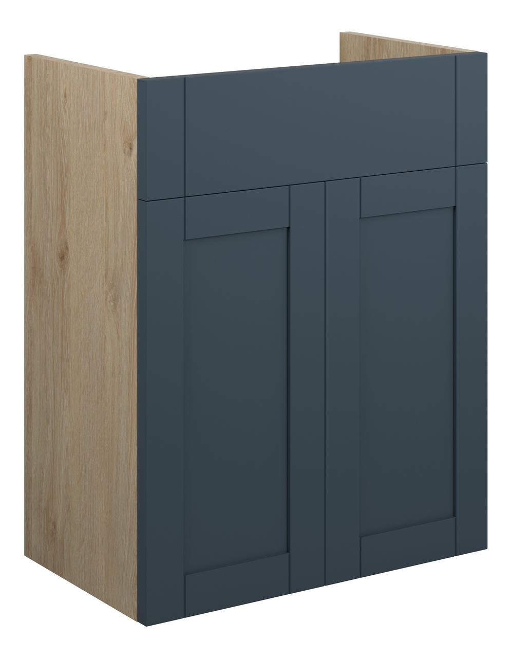 Auvellis Forma 500mm Standard Basin Unit – Matt Arley Blue | Cabinet Colour: Oak