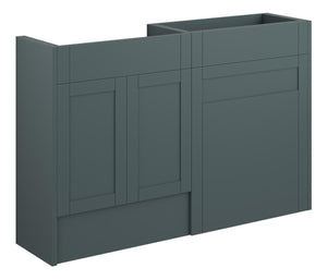 Auvellis Forma 1236mm Standard Basin & WC Unit Pack – Matt Green Camo | Cabinet Colour: Oak