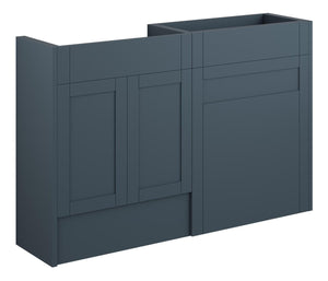 Auvellis Forma 1236mm Standard Basin & WC Unit Pack – Matt Arley Blue | Cabinet Colour: Oak
