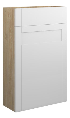 Auvellis Forma 500mm Slim WC Unit – Matt White | Cabinet Colour: Oak