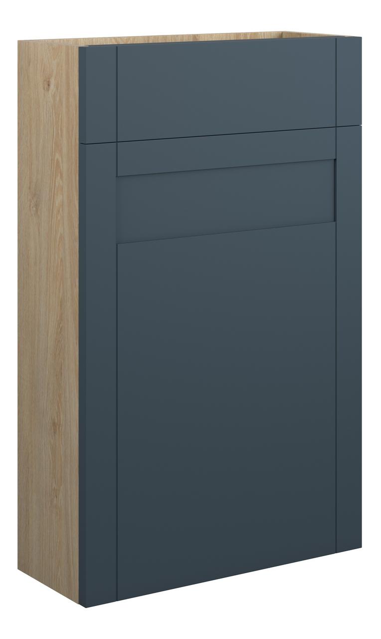 Auvellis Forma 500mm Slim WC Unit – Matt Arley Blue | Cabinet Colour: Oak