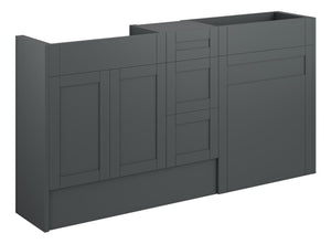 Auvellis Forma 1536mm Standard Basin, WC & 3 Drawer Unit Pack – Matt Graphite Grey | Cabinet Colour: Oak