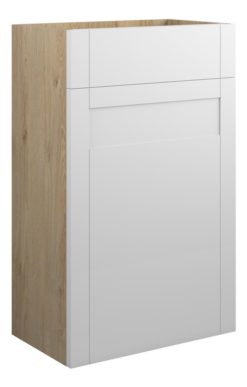 Auvellis Forma 500mm Standard WC Unit – Matt White | Cabinet Colour: Oak