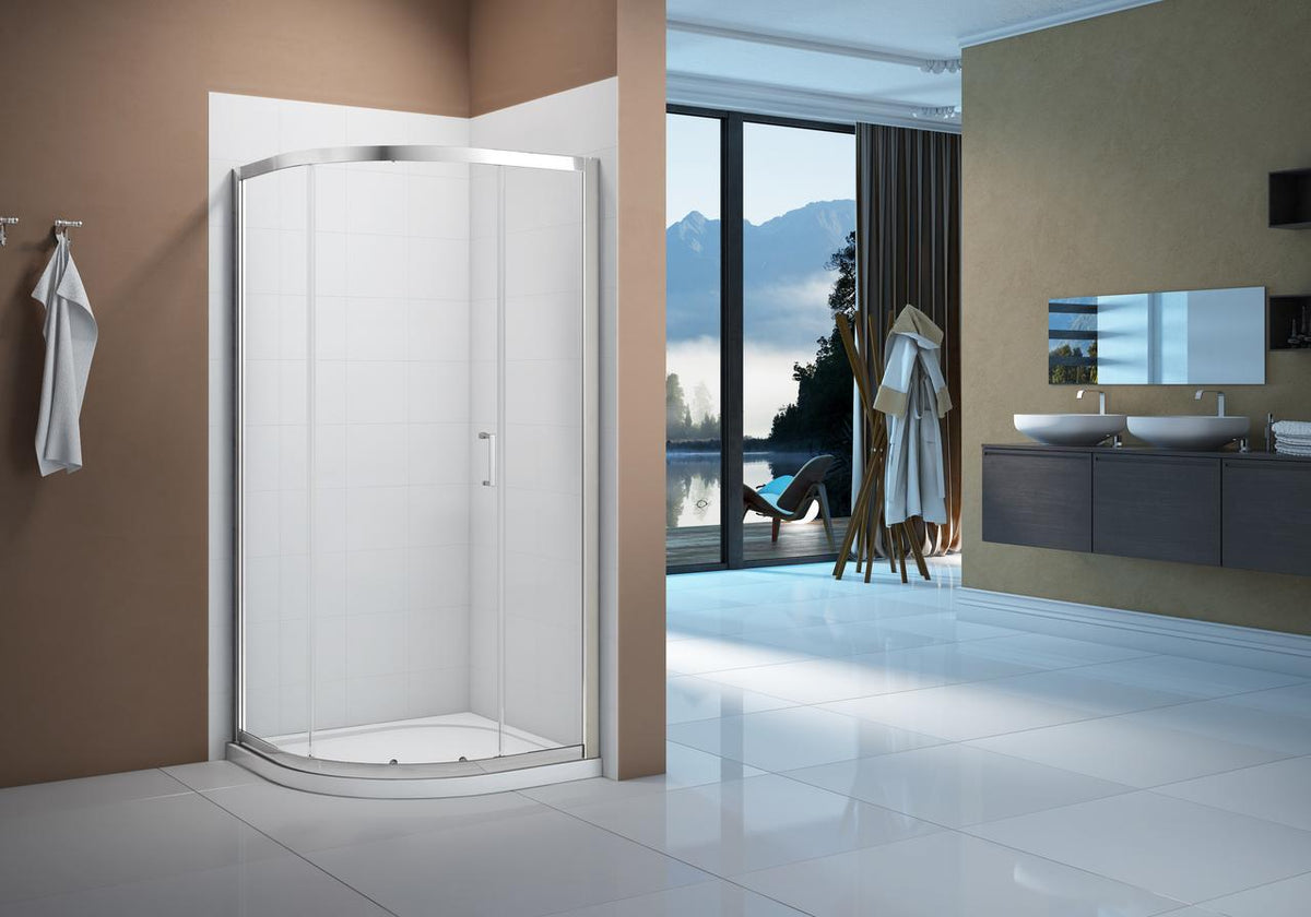 Merlyn Vivid Boost 1 Door Quadrant - Chrome – 800mm