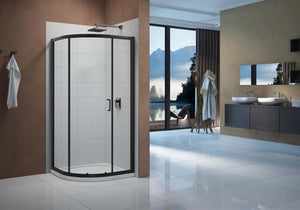 Merlyn Vivid Boost 1 Door Quadrant - Matt Black – 900mm