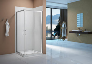 Merlyn Vivid Boost Corner Entry - Chrome – 800mm