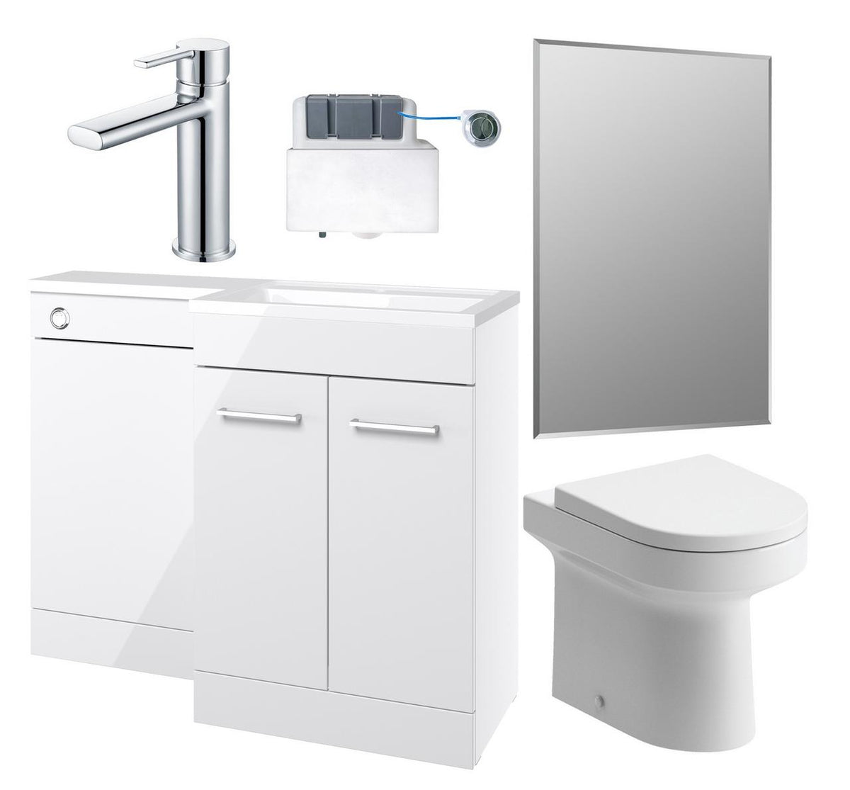 Auvellis Forma 1000mm Furniture & BTW WC Pack – White Gloss | Handing: Right Hand