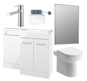 Auvellis Forma 1000mm Furniture & BTW WC Pack – White Gloss | Handing: Right Hand