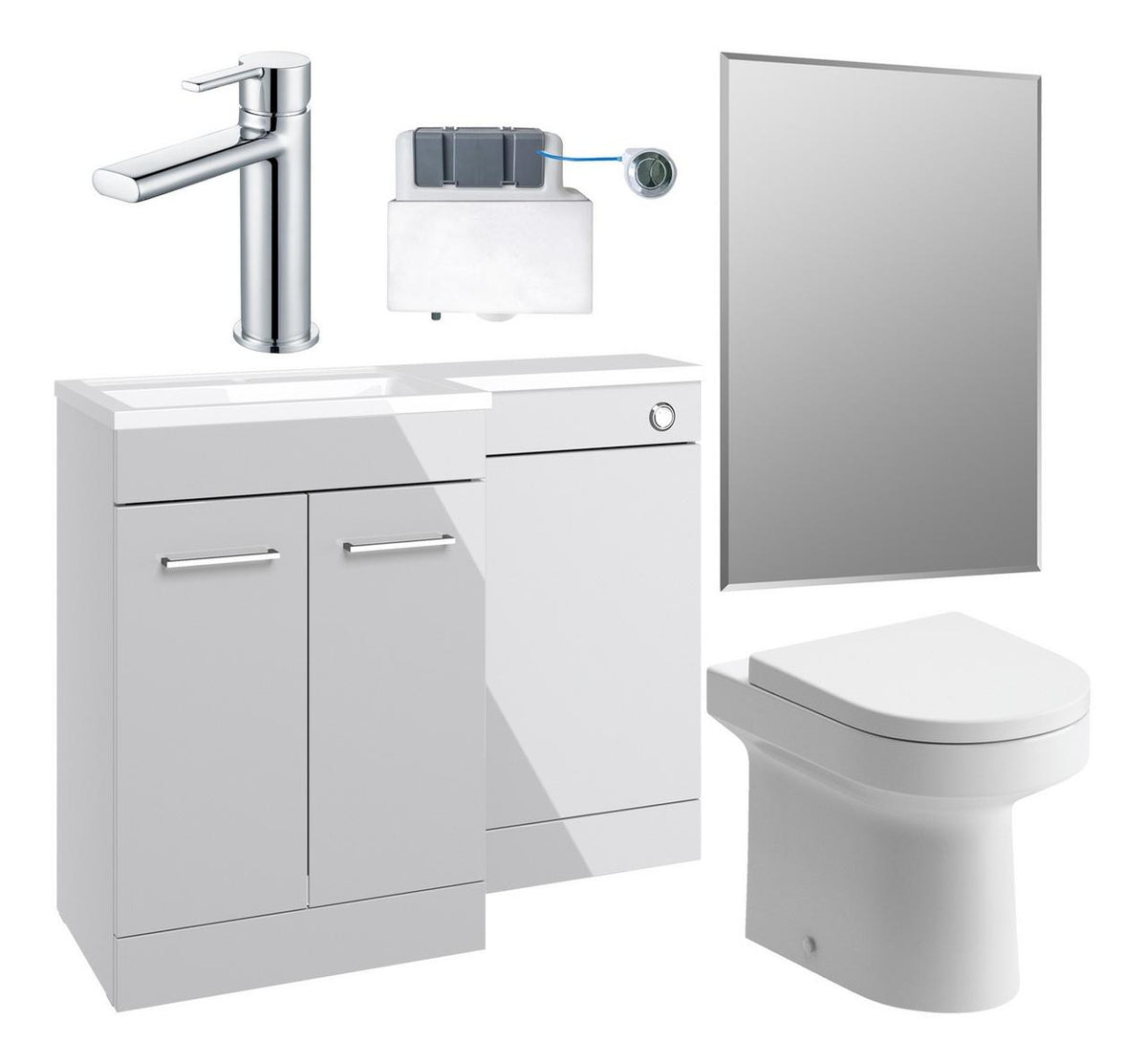 Auvellis Forma 1000mm Furniture & BTW WC Pack – Grey Gloss | Handing: Left Hand
