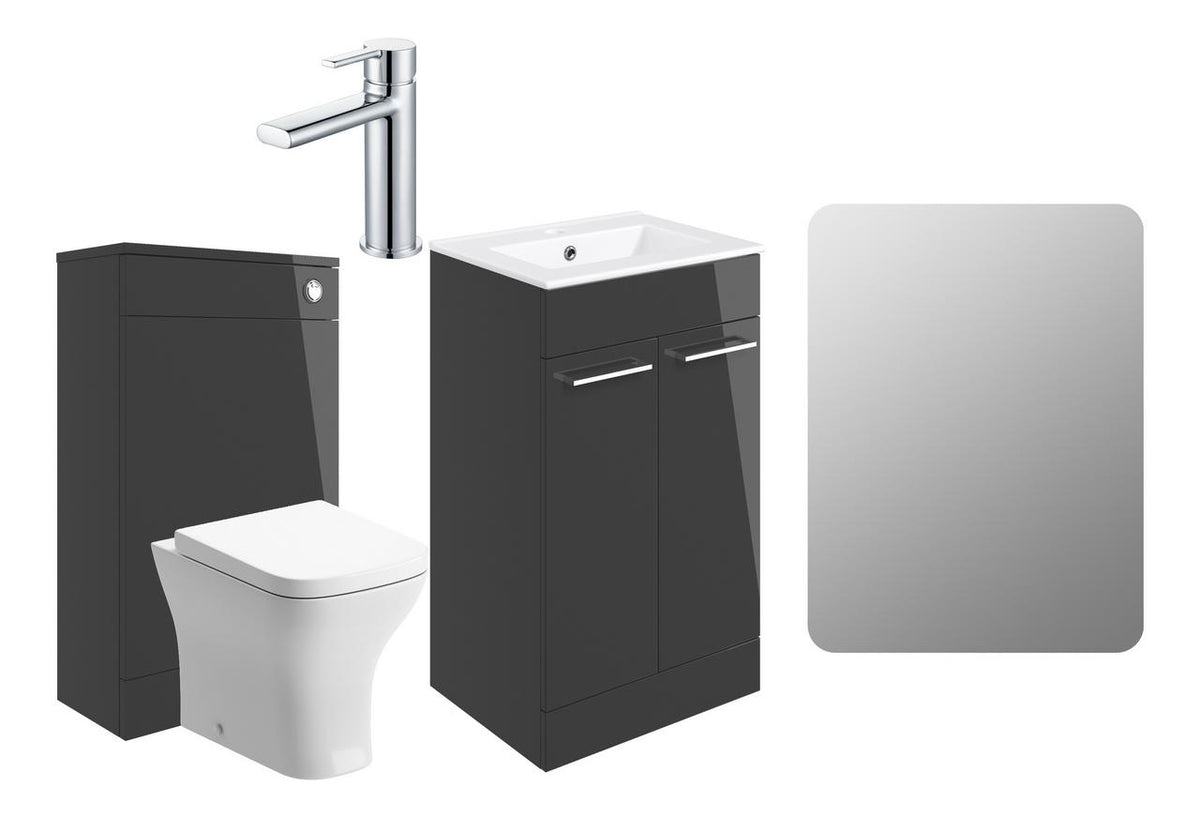 Auvellis Lunero 510mm furniture pack – Anthracite Gloss / Chrome