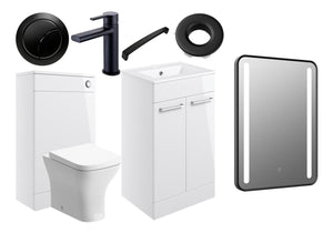 Auvellis Lunero 510mm furniture pack – White Gloss / Black