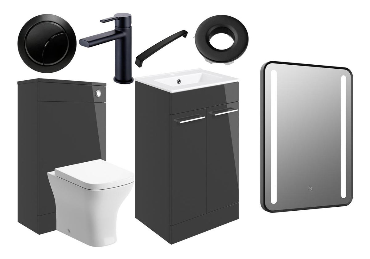 Auvellis Lunero 510mm furniture pack – Anthracite Gloss / Black