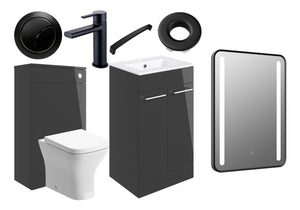 Auvellis Lunero 510mm furniture pack – Anthracite Gloss / Black