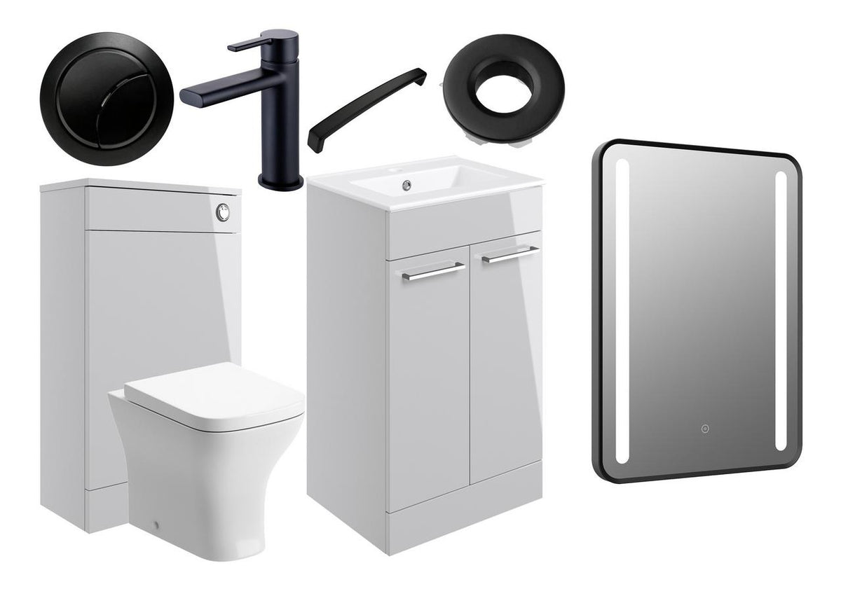 Auvellis Lunero 510mm furniture pack – Grey Gloss / Black