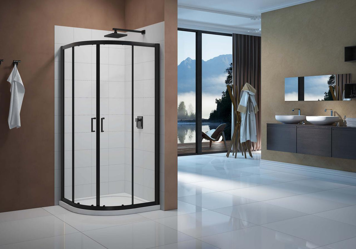 Merlyn Vivid Boost 2 Door Quadrant - Matt Black – 900mm