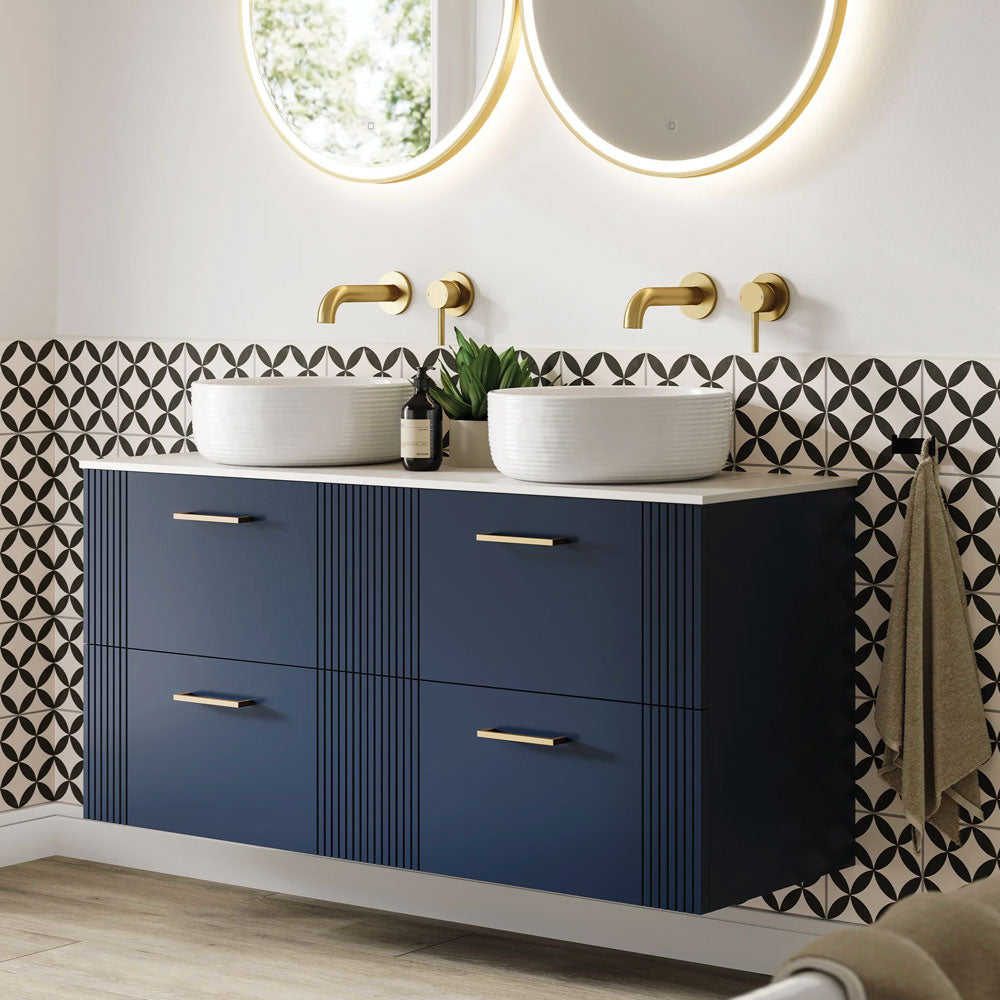 Fabrica Wall Hung Vanity Unit With Ceramic Orodell Washbasin White Fabrica