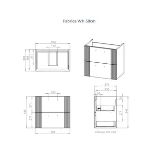 Fabrica Wall Hung Vanity Unit With Ceramic Orodell Washbasin White Fabrica