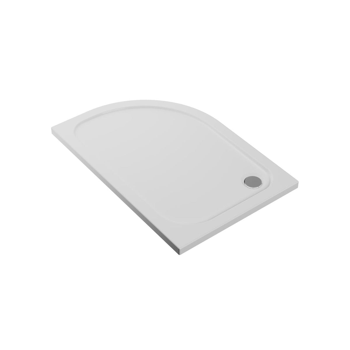 Auvellis 45mm low-profile offset quadrant shower tray – 1000 × 800mm, right hand