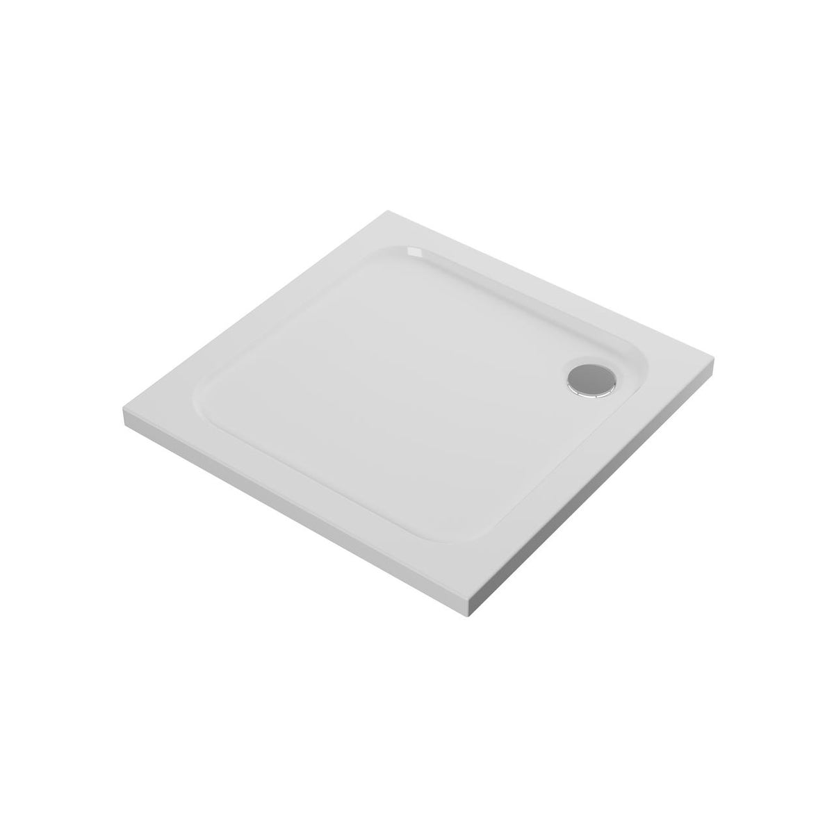 Auvellis Nexara 45mm Square Shower Tray & Waste – White – 800 × 800mm