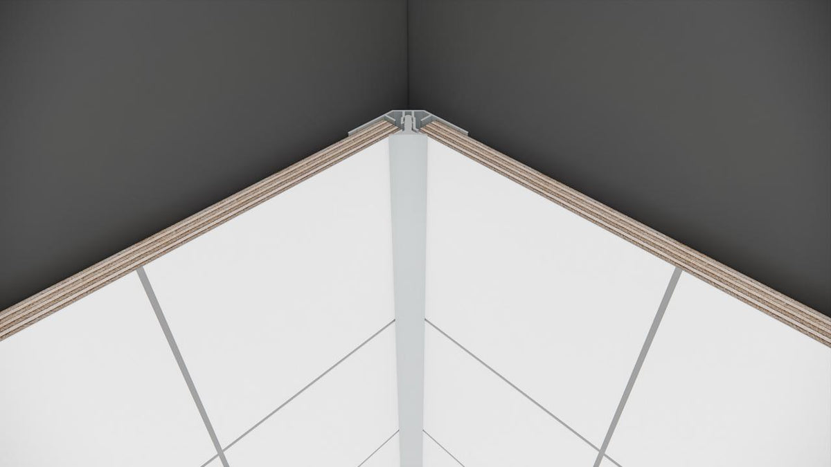 Auvellis Nexara 2-Part Internal Corner Profile 2.4m – Aluminium