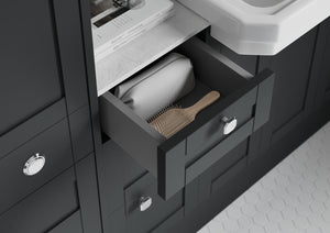 Auvellis Forma fitted bathroom furniture in Matt Graphite Grey