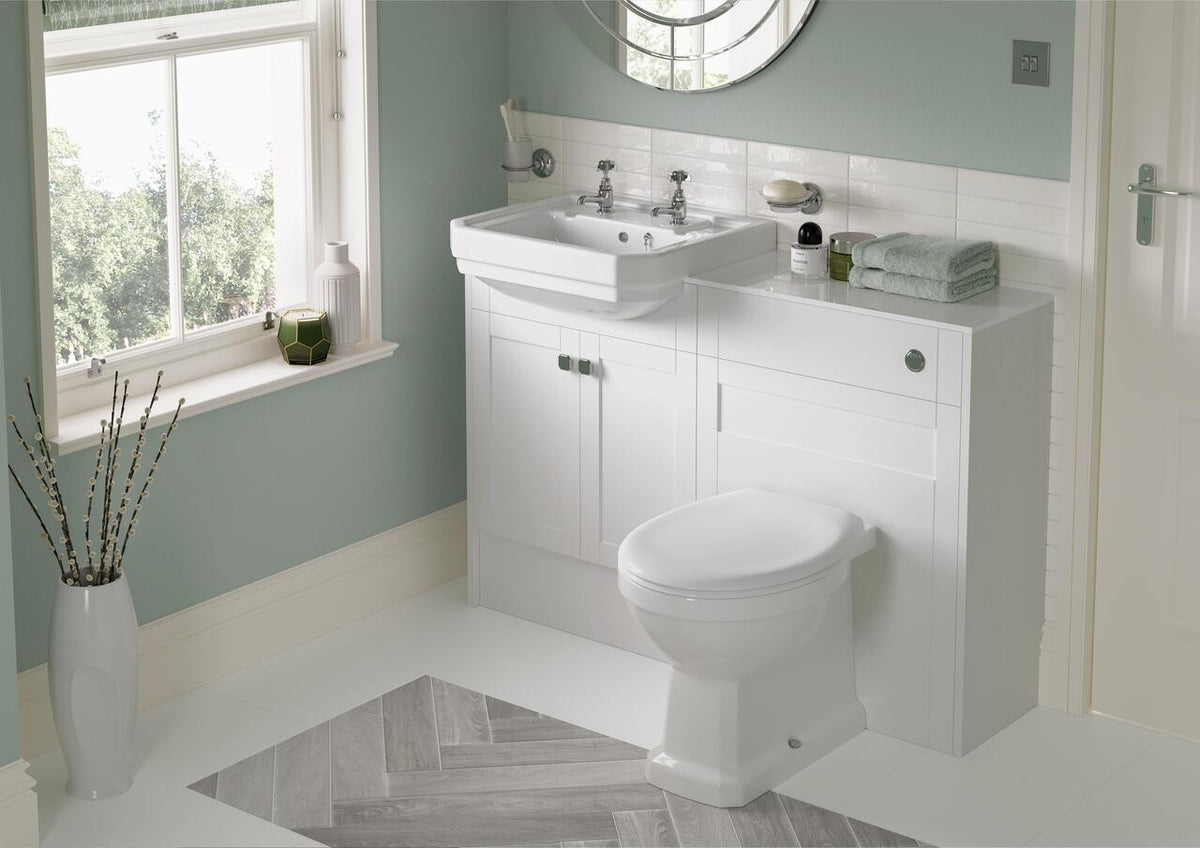 Auvellis Forma Standard Matt White basin and WC furniture room setting