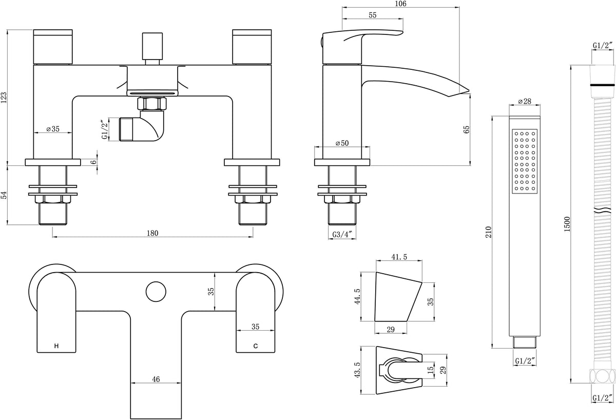 Auvellis Linaro DITB2182 technical dimensions