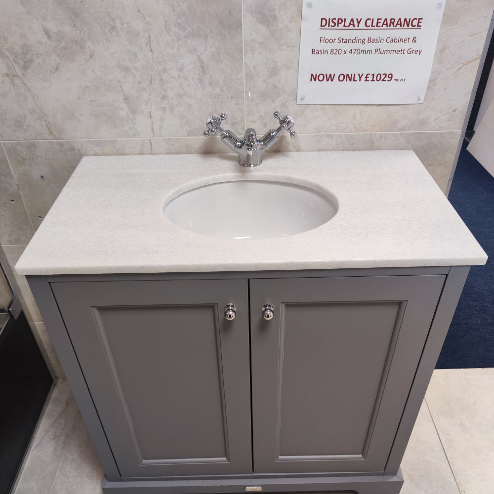 Bayswater 820×470mm Floor-standing Vanity Unit In Plummet Grey Bayswater