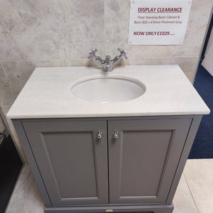 Bayswater 820×470mm Floor-standing Vanity Unit In Plummet Grey Bayswater