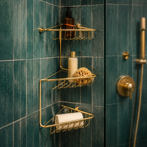 Auvellis Elena triple-tier corner shower basket – product view