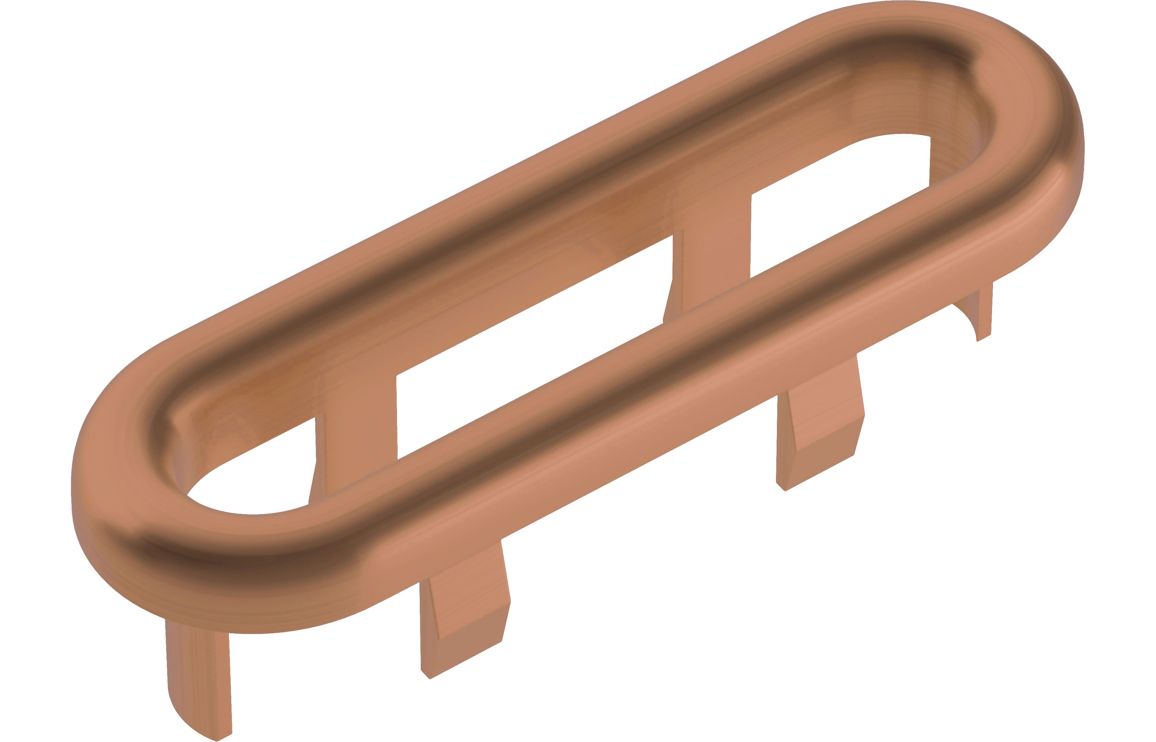 Auvellis oval basin overflow ring in brushed bronze