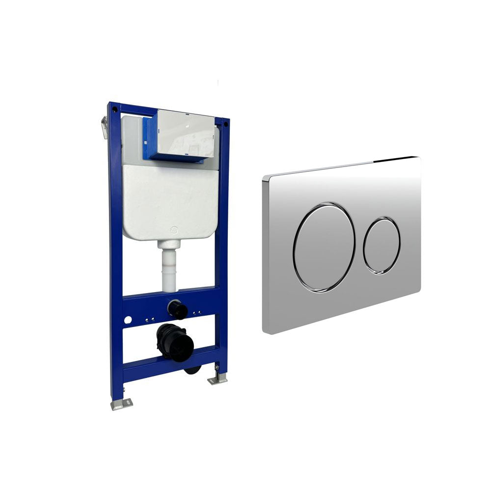 Auvellis Universal Wall Hung Toilet Frame With Dual Flush Plate