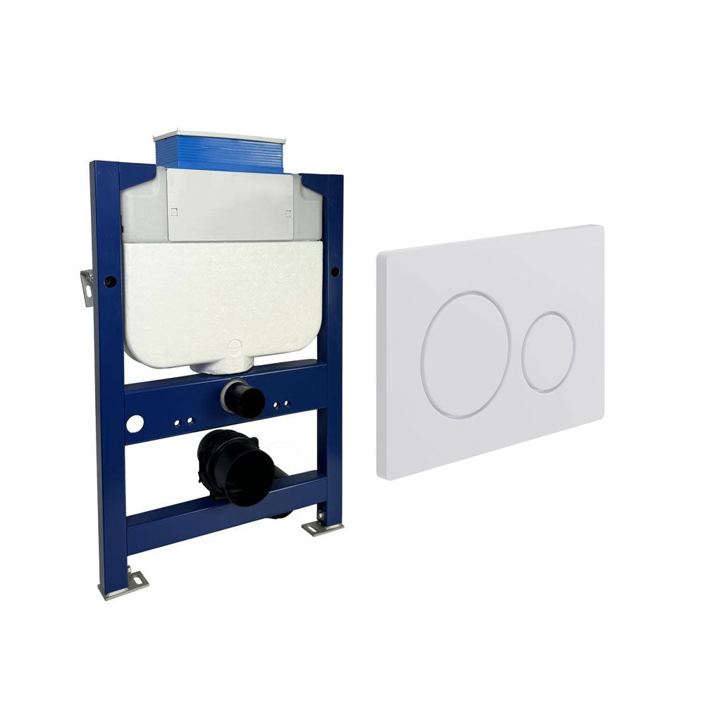 Auvellis Universal Wall Hung Low Height Toilet Frame With Dual Flush Plate