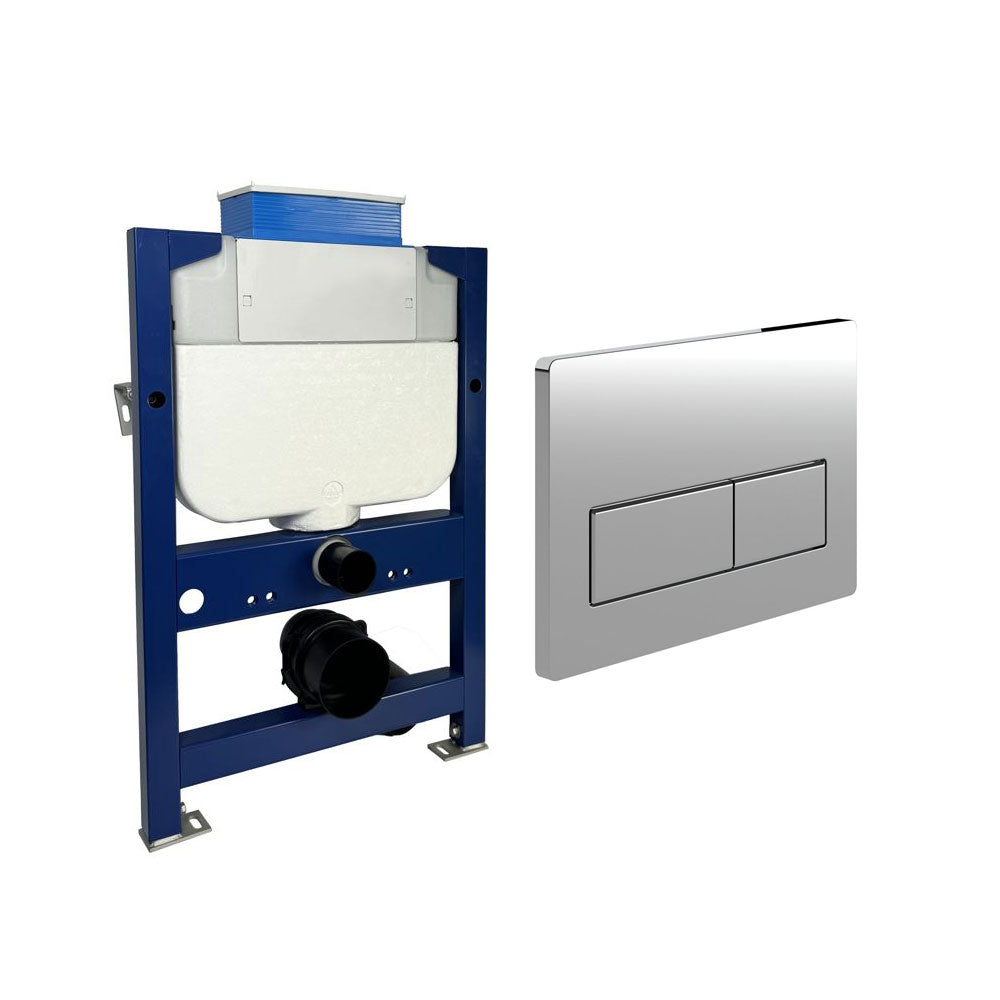 Auvellis Universal Wall Hung Low Height Toilet Frame With Dual Flush Plate