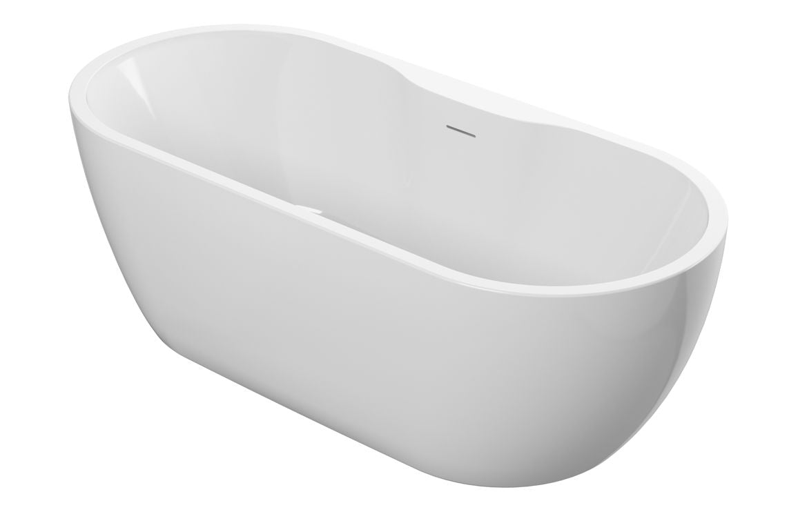 Auvellis 1655 x 745mm freestanding bath in gloss white