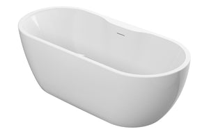 Auvellis 1655 x 745mm freestanding bath in gloss white