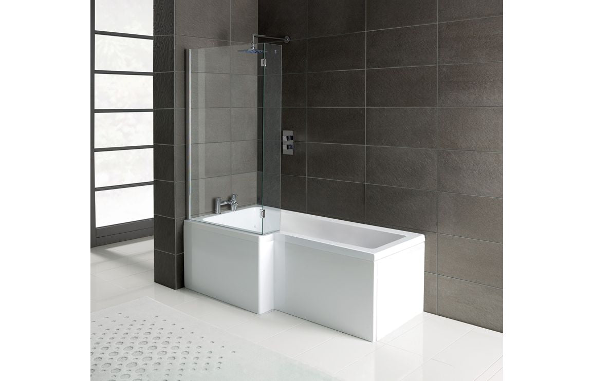 Auvellis left-handed L-shaped shower bath