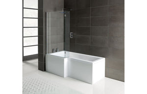 Auvellis left-handed L-shaped shower bath