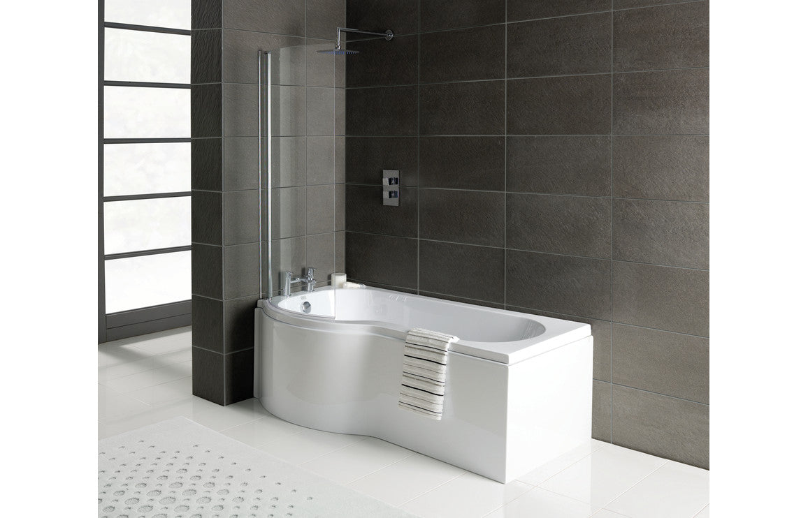 Auvellis left-handed P-shaped shower bath