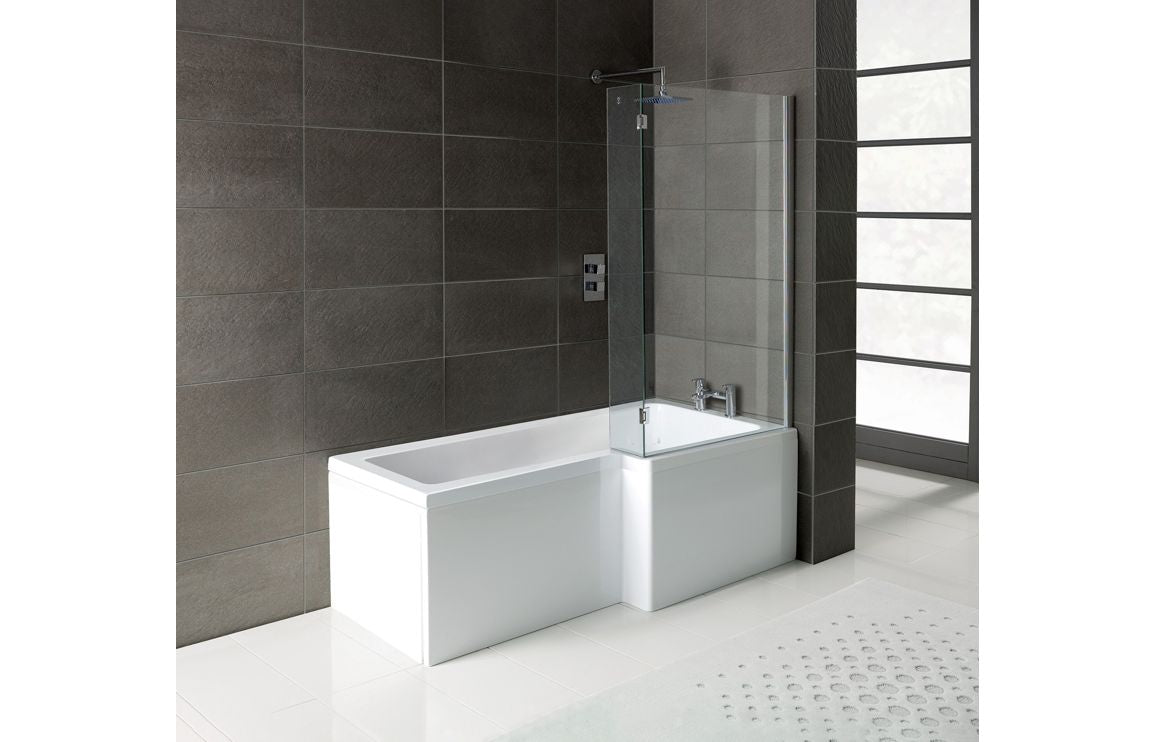 Auvellis right-handed L-shaped shower bath