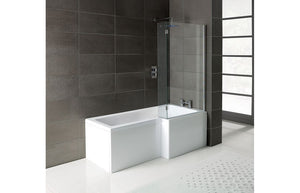 Auvellis right-handed L-shaped shower bath