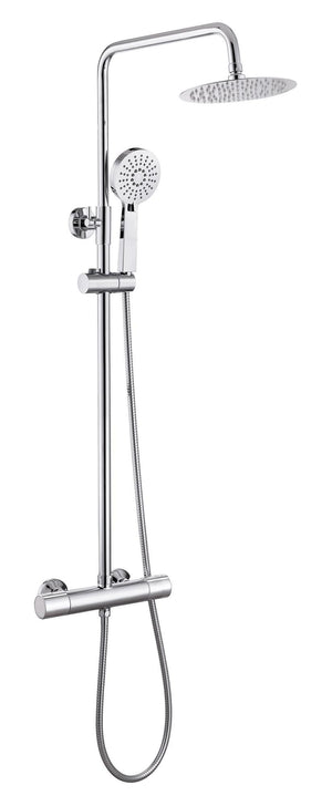 Auvellis Lunero Cool-Touch Thermostatic Mixer Shower with Riser and Overhead Kit – Chrome – product view