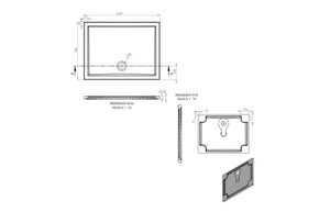Auvellis RefleXion rectangular shower tray technical drawing DIETP1068